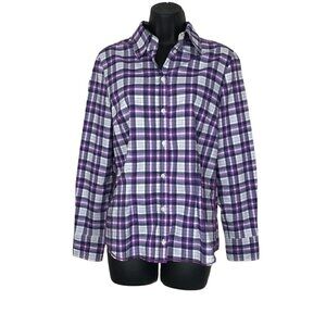 Louis Feraud Plaid Button Down Shirt With Elbow Patches Size 36 / Small